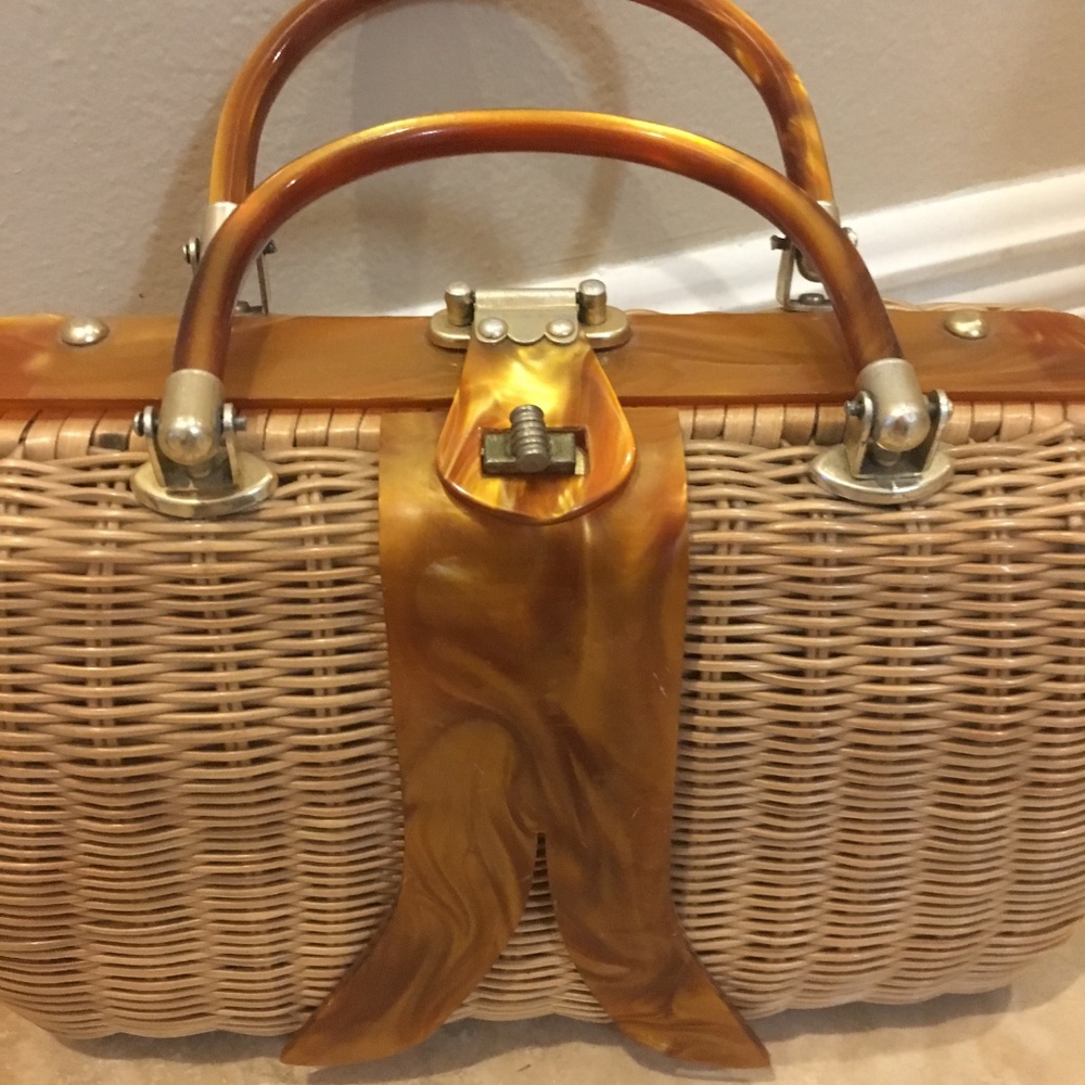 Vintage Wicker and Lucite purse from Florida